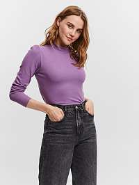 Fialové basic tričko so stojačikom VERO MODA Natasha
