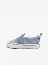 Fialovo-modré dievčenské trblietavé tenisky VANS Slip On