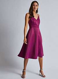Fuchsiovo fialové šaty na ramienka Dorothy Perkins