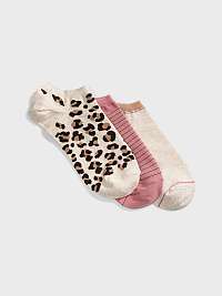 GAP béžový 3 pack ponožiek s motívmi