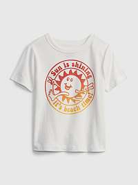 GAP biele detské tričko short sleeve graphic t-shirt