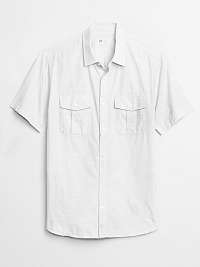 GAP biele pánska košeľa short sleeve utility shirt