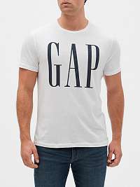 GAP biele pánske tričko Logo v-basic