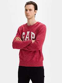 GAP červené pánsky sveter Logo intarsia crew