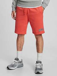 GAP červené teplákové pánske kraťasy Logo 9 shorts in fleece