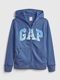 GAP modrá chlapčenská mikina Logo hoodie s kapucňou