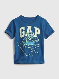 GAP modré detské tričko 100% organic cotton mix and match graphic t-shirt