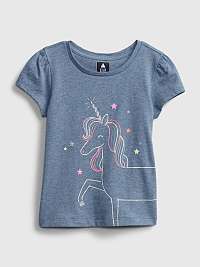 GAP modré dievčenské tričko Unicorn