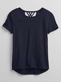 GAP modré dievčenské tričko v-crossback