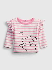 GAP ružové detské tričko Brannan Knit