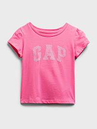 GAP ružové detské tričko Logo organic cotton t-shirt