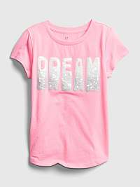 GAP ružové dievčenské tričko s flitry