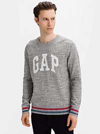 GAP sivé pánsky sveter Logo intarsia crew