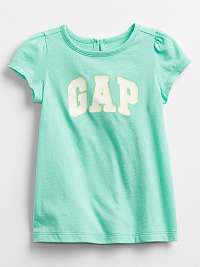 GAP tyrkysové dievčenské tričko Logo v-g drs