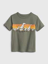 GAP zelené detské tričko s dinosaury