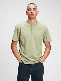 GAP zelené pánske tričko Henley