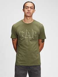 GAP zelené pánske tričko Logo raised arch t