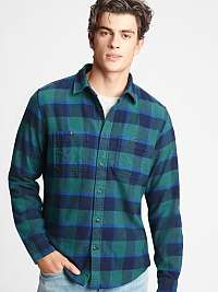 GAP zeleno-modrá pánska kockovaná košeľa