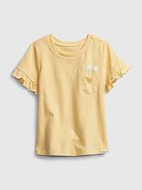 GAP žlté dievčenské tričko Pocket