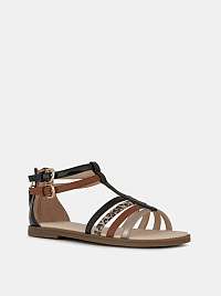 Geox hnedé kožené dievčenské sandále