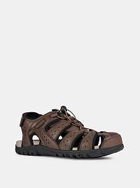 Geox hnedé kožené pánske sandále