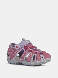 Geox ružové kožené dievčenské sandále