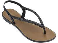 Grendha čierne žabky Tropicalia Sandal Black/Brown -