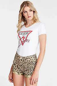 Guess biele dámske tričko Short Sleeve Icon s logom