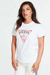 Guess biele tričko Used-Look Triangle logo