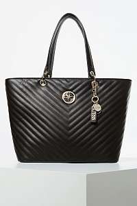 Guess čierna kabelka Kamrych Stitch Detail Shopper