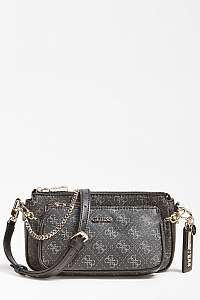 Guess čierne crossbody kabelka Arie Crossbody 4G Logo All Over