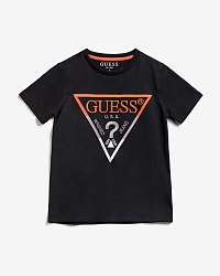 Guess čierne detské tričko Embroidery Front Logo