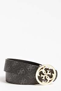 Guess čierne obojstranný opasok Jensen 4 Logo Reversible Belt