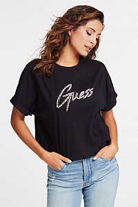 Guess čierne tričko T-shirt With Jewel