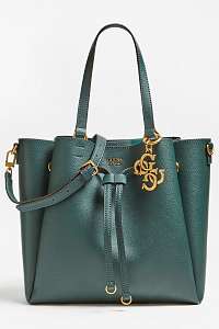 Guess fľaškovo zelená kabelka Digital Charm Maxi Shoulder Bag