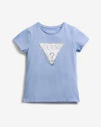 Guess modré detské tričko Sequins Front Logo