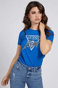 Guess modré tričko Icon Logo T-shirt