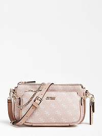 Guess púdrová crossbody kabelka Arie Crossbody 4G Logo All Over