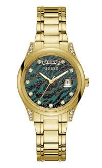 Guess zlaté hodinky Animal Print