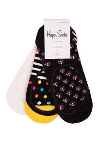 Happy Socks 3 pack farebných nízkych ponožiek do tenisiek 