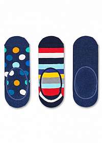 Happy Socks 3 pack modrých nízkych ponožiek do tenisiek Stripe Dot