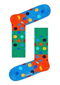 Happy Socks bodkované ponožky so zeleným pruhom Big Dot Block