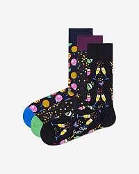 Happy Socks Celebration Ponožky 3 páry Čierna Viacfarebná