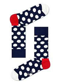 Happy Socks čierne ponožky s bielymi bodkami Big Dot