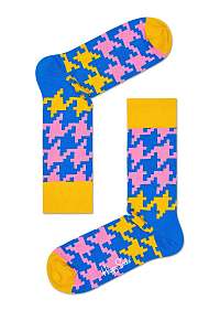 Happy Socks farebné ponožky s kohúťou stopou Dogtooth