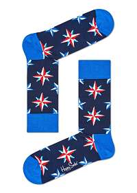 Happy Socks modré ponožky Nautical Star 