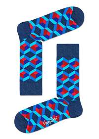 Happy Socks modré ponožky Optic Square