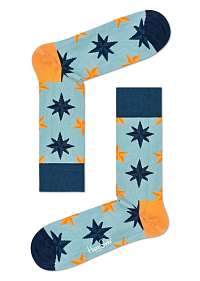 Happy Socks modré ponožky s hviezdami Nautical Star 