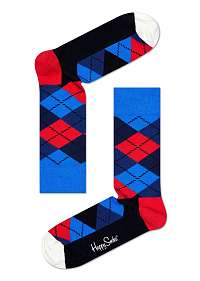 Happy Socks modro-červené dámske ponožky Argyle