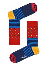 Happy Socks modro-červené ponožky Stripe Dot